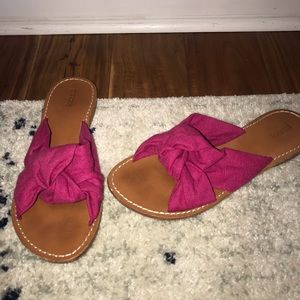 Pink Canvas Knot Sandals